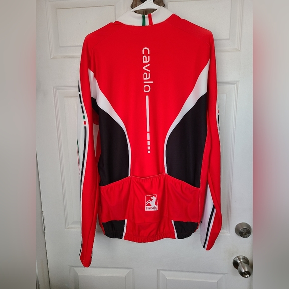 Cavalo Men's Performance Long Sleeve Bicycle Jersey, Size:XXL Color: Red - Picture 10 of 13